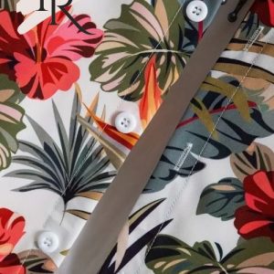 Men’s Colorful Tropical Plant Pattern Hawaiian Shirt