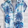 Men’s Cotton Material Beach Coconut Tree Hawaiian Shirt