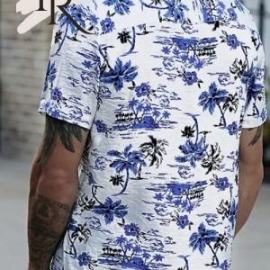 Men’s Cotton Material Beach Coconut Tree Hawaiian Shirt