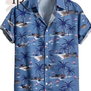 Men’s Flamingo on Hawaiian Beach Shirt