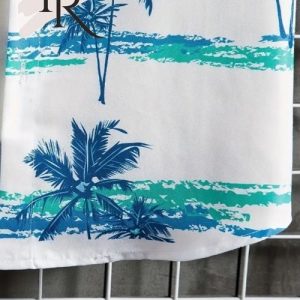 Men’s Green Beach Hawaiian Shirt For Summer Vacation Resort
