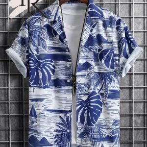 Men’s Hawaiian Shirt For Summer Vacation Resort