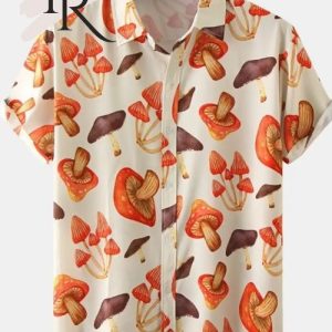 Men’s Mushroom Pattern Summer Hawaiian Shirt
