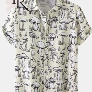 Men’s Natural Mushroom Hawaiian Shirt