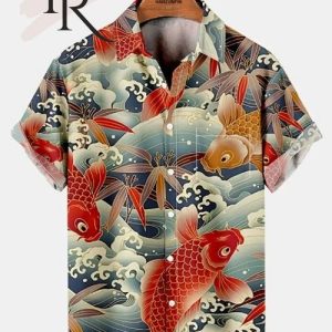 Men’s Ukiyo Lucky Carp Hawaiian Short Sleeve Shirts