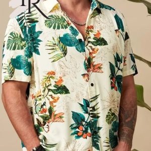 Plus Size Men’s Floral Tropical Hawaiian Shirt