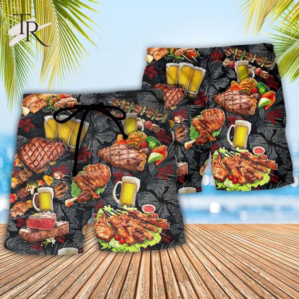 Barbecue Food Meat BBQ Warning BBQ Zone – Hawaiian Shirt