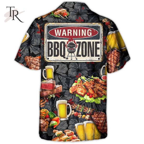 Barbecue Food Meat BBQ Warning BBQ Zone – Hawaiian Shirt