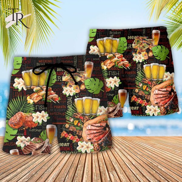 Barbecue Funny BBQ Beer Warning BBQ In Progress BBQ Zone – Hawaiian Shirt