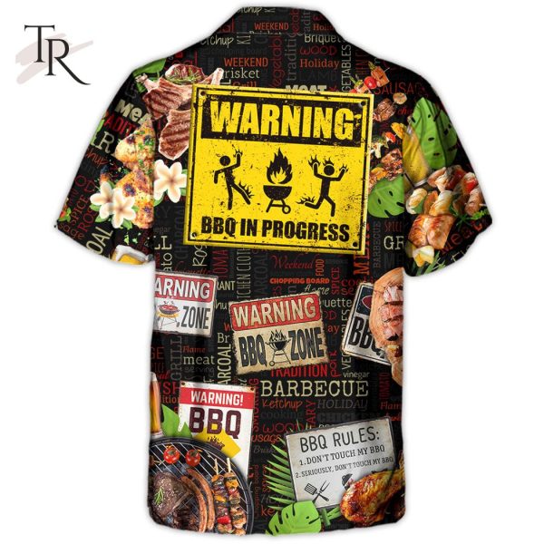 Barbecue Funny BBQ Beer Warning BBQ In Progress BBQ Zone – Hawaiian Shirt