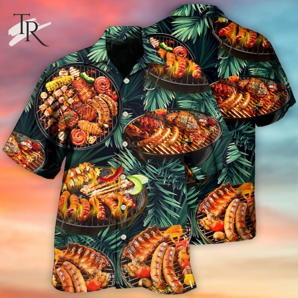 BBQ Grilled Tropical Leaf Style – Hawaiian Shirt