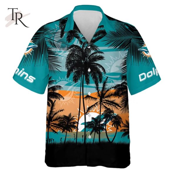 Miami American Football Team Hawaiian Shirt, Short Sleeve Button Up