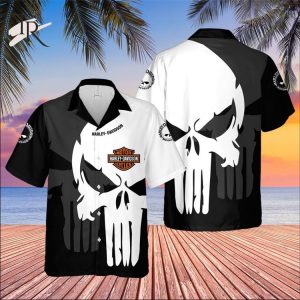[Limited Edition] Black & White Harley-Davidson Hawaiian Shirts & Shorts Hot Sale 2022
