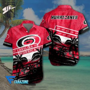 NHL Carolina Hurricanes Coconut Tree Beach Aloha Shirt