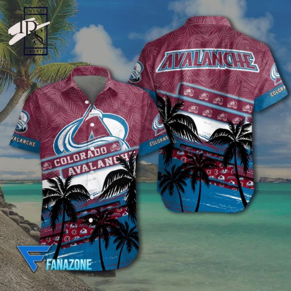 NHL Colorado Avalanche Coconut Tree Beach Aloha Shirt