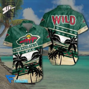 NHL Minnesota Wild Coconut Tree Beach Aloha Shirt