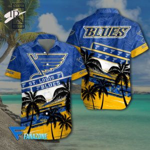 NHL St.Louis Blues Coconut Tree Beach Aloha Shirt