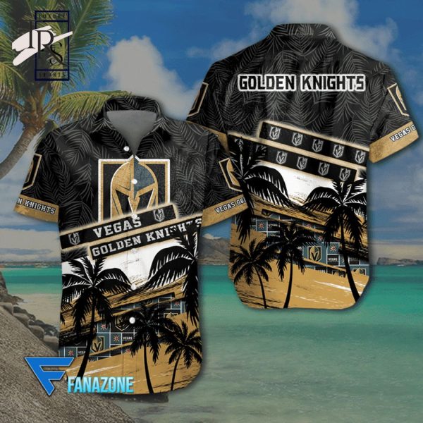 NHL Vegas Golden Knights Coconut Tree Beach Aloha Shirt
