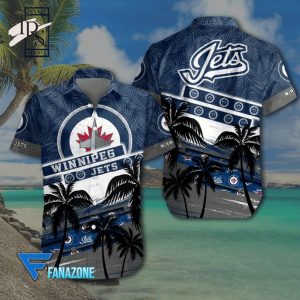 NHL Winnipeg Jets Coconut Tree Beach Aloha Shirt