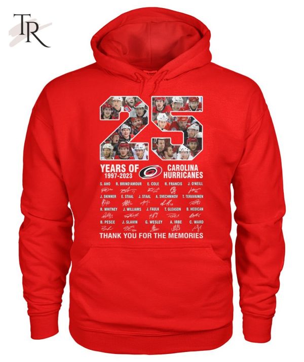 25 Years Of 1997 – 2023 Carolina Hurricanes Thank You For The Memories T-Shirt – Limited Edition