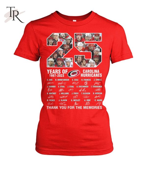 25 Years Of 1997 – 2023 Carolina Hurricanes Thank You For The Memories T-Shirt – Limited Edition