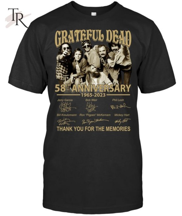 Grateful Dead 58th Anniversary 1965 – 2023 Thank You For The Memories T-Shirt – Limited Edition