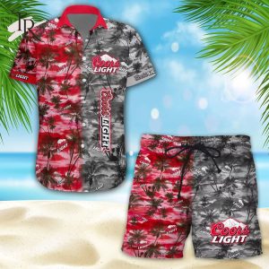 Coors Light Combo Aloha Hawaiian Shirt & Shorts Set