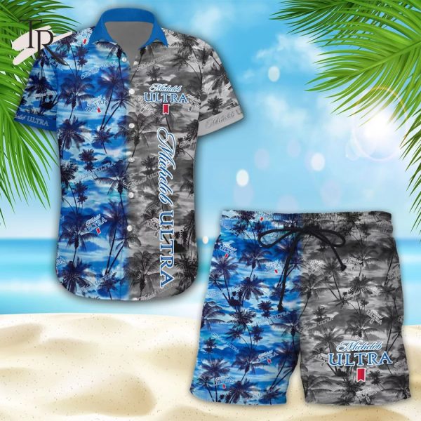 Michelob Ultra Combo Aloha Hawaiian Shirt & Shorts Set