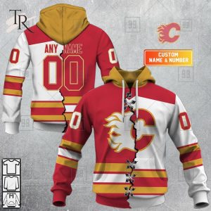 Custom Name And Number NHL Calgary Flames Mix Jersey 2023 Tshirt