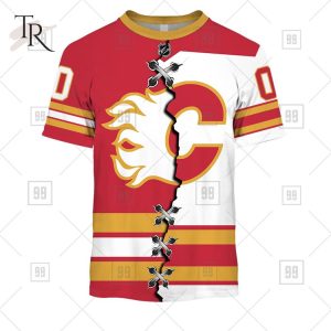 Custom Name And Number NHL Calgary Flames Mix Jersey 2023 Tshirt