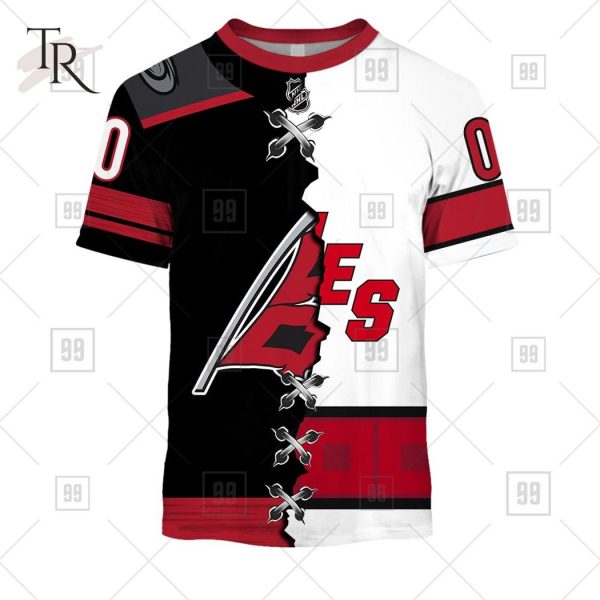 Custom Name And Number NHL Carolina Hurricanes Mix Jersey 2023 Tshirt