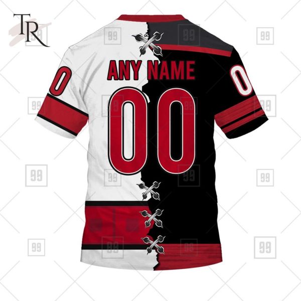 Custom Name And Number NHL Carolina Hurricanes Mix Jersey 2023 Tshirt