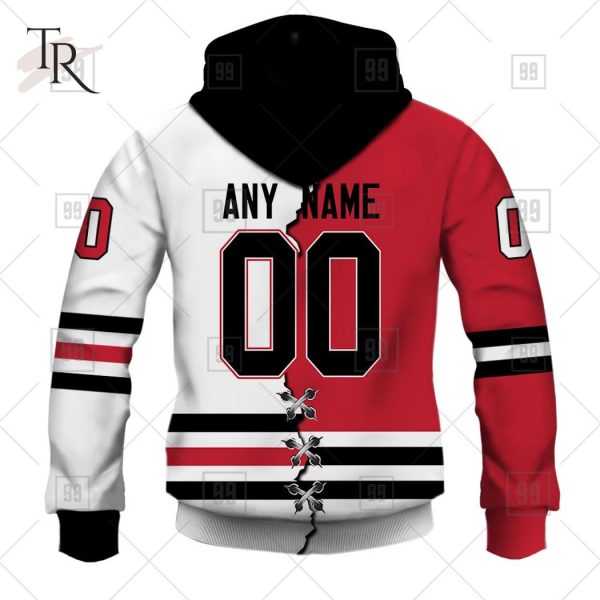 Custom Name And Number NHL Chicago Blackhawks Mix Jersey 2023 Tshirt