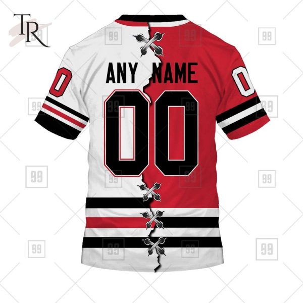 Custom Name And Number NHL Chicago Blackhawks Mix Jersey 2023 Tshirt