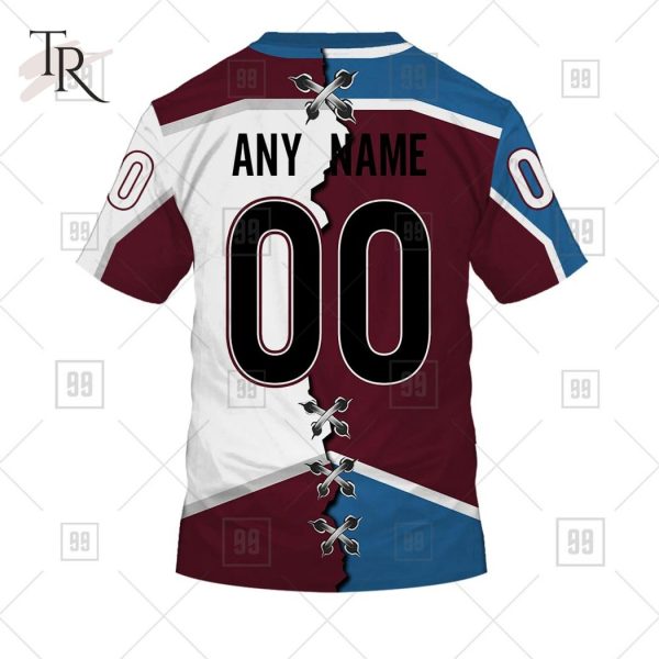 Custom Name And Number NHL Colorado Avalanche Mix Jersey 2023 Tshirt
