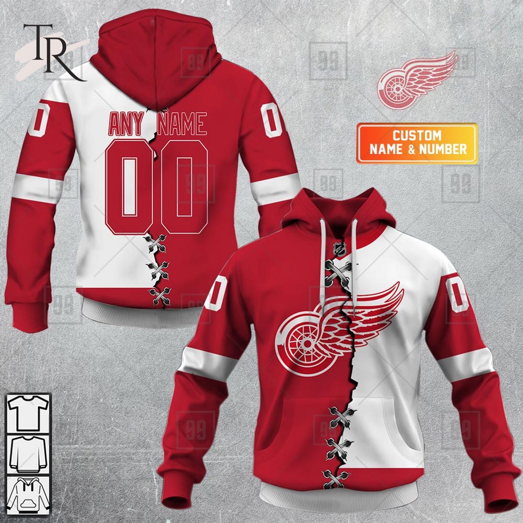 ANY NAME AND NUMBER DETROIT RED WINGS REVERSE RETRO AUTHENTIC
