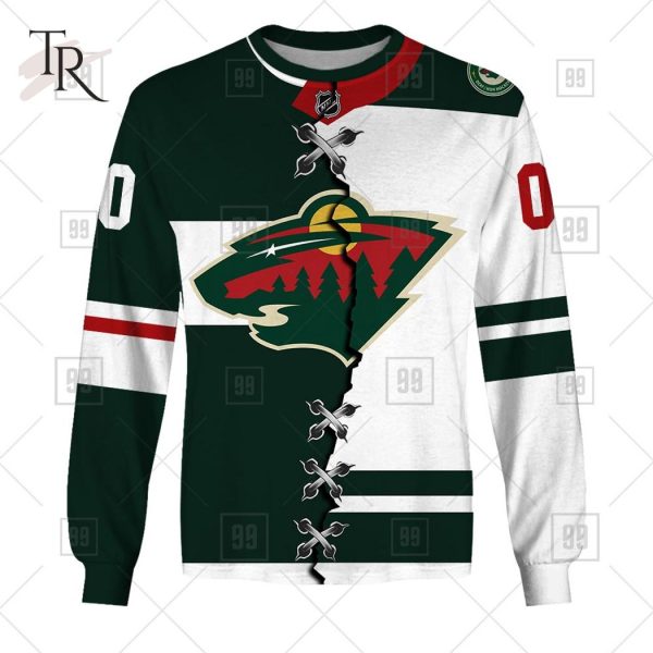 Custom Name And Number NHL Minnesota Wild Mix Jersey 2023 Tshirt