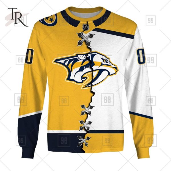 Custom Name And Number NHL Nashville Predators Mix Jersey 2023 Tshirt
