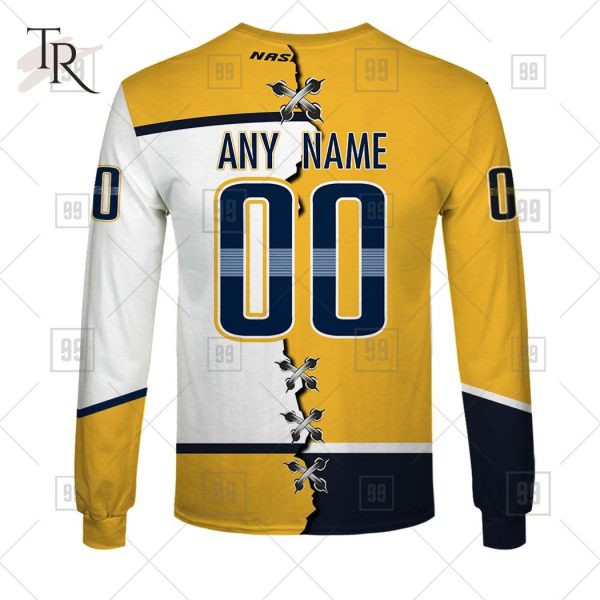 Custom Name And Number NHL Nashville Predators Mix Jersey 2023 Tshirt