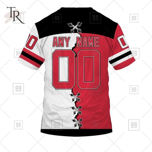 Custom Name And Number NHL New Jersey Devils Mix Jersey 2023 Tshirt