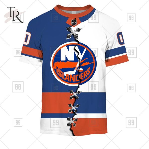 Custom Name And Number NHL New York Islanders Mix Jersey 2023 Tshirt