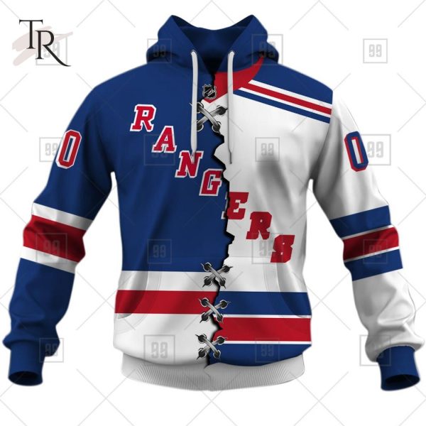 Custom Name And Number NHL New York Rangers Mix Jersey 2023 Tshirt
