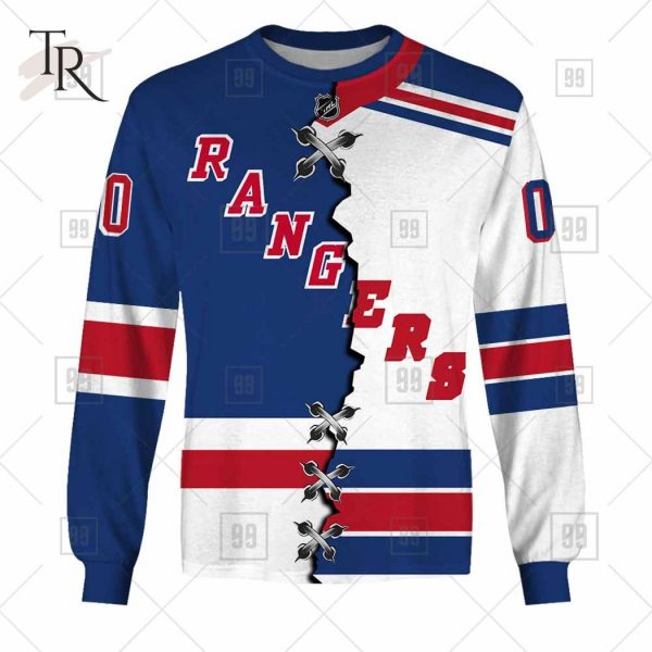 Custom Name And Number NHL New York Rangers Mix Jersey 2023 Tshirt