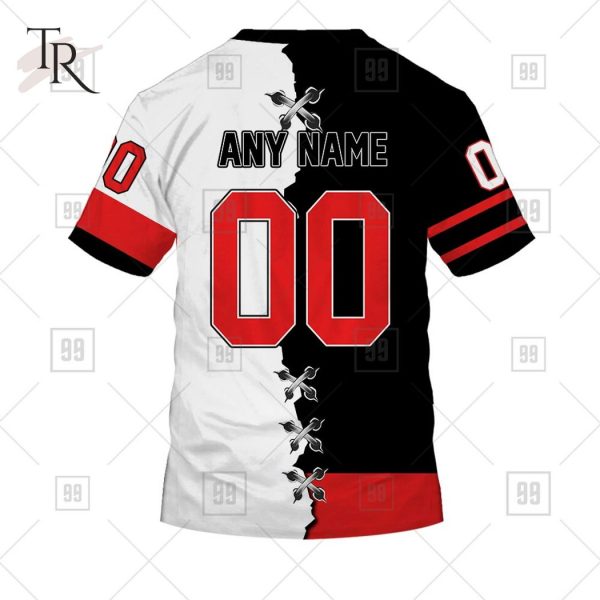 Custom Name And Number NHL Ottawa Senators Mix Jersey 2023 Tshirt