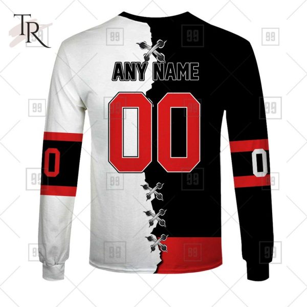 Custom Name And Number NHL Ottawa Senators Mix Jersey 2023 Tshirt