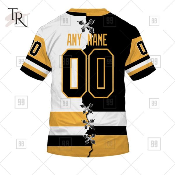 Custom Name And Number NHL Pittsburgh Penguins Mix Jersey 2023 Tshirt