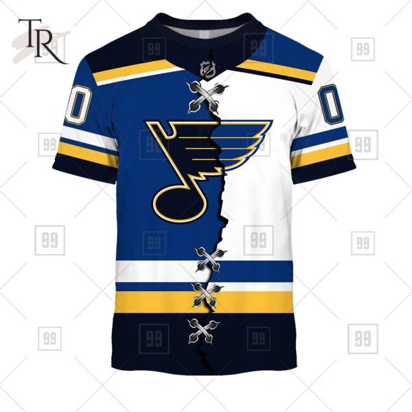 Custom Name And Number NHL St. Louis Blues Mix Jersey 2023 Tshirt -  Torunstyle