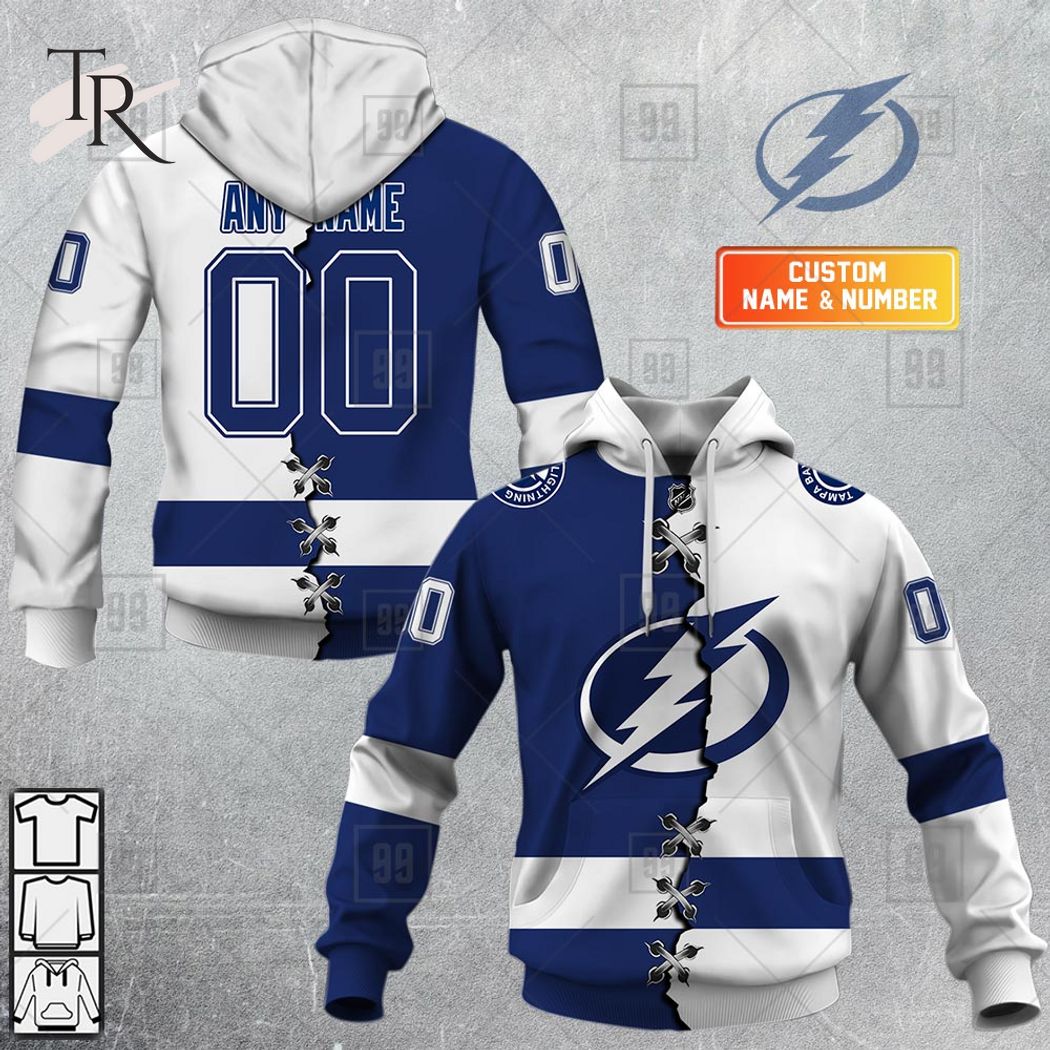 Personalized NHL Tampa Bay Lightning Reverse Retro Hoodie, Shirt