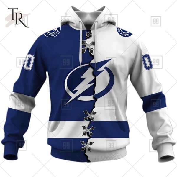 Custom Name And Number NHL Tampa Bay Lightning Mix Jersey 2023 Tshirt