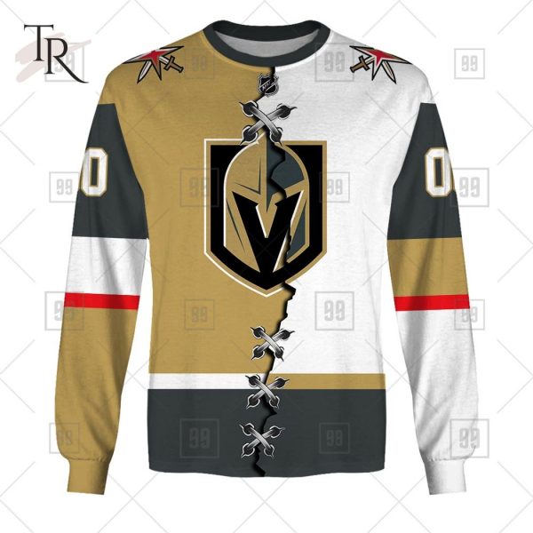 Custom Name And Number NHL Vegas Golden Knights Mix Jersey 2023 Tshirt